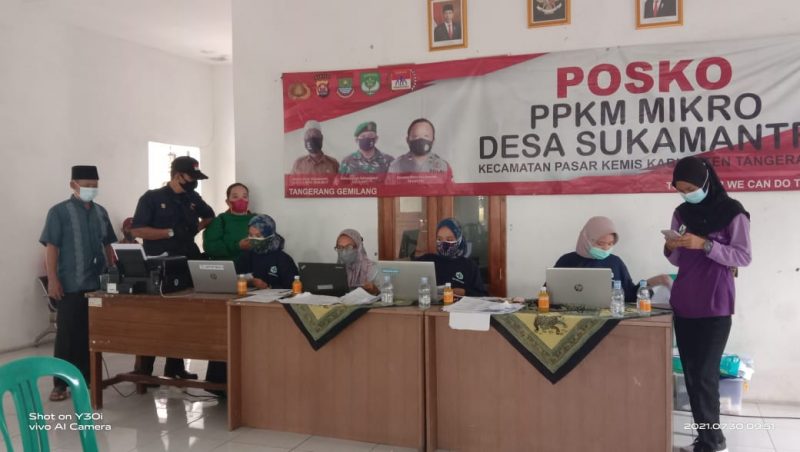 PADA MASA PPKM DARURAT LEVEL 4, DESA SUKAMANTRI GELAR VAKSINASI MASAL