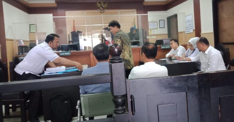 Polda Banten di praperadilan dugaan sp 3 kasus pemalsuan surat ijin lokasi pembebasan tanah.