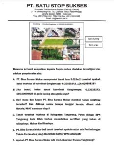 Berdasarkan hasil pengecekan, lahan tersebut berupa fasos fasum yang berada di wilayah Kota Tangerang.
