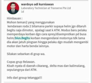 Agar para ibu-ibu saat ambil uang di ATM berhati-hati semangkin banyak tipudaya.