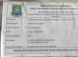 Proyek RSUD Panunggangan Barat Terancam Mangkrak.