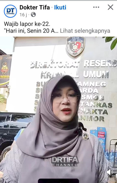 Dr. Tifa masih menunggu penyerahan datanya ke pengadilan Negeri.