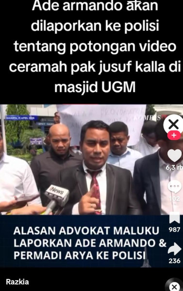 Dihebohkan ada dugaan Ade potongan vidio ramai di internet Wapres Jusup Kallah.